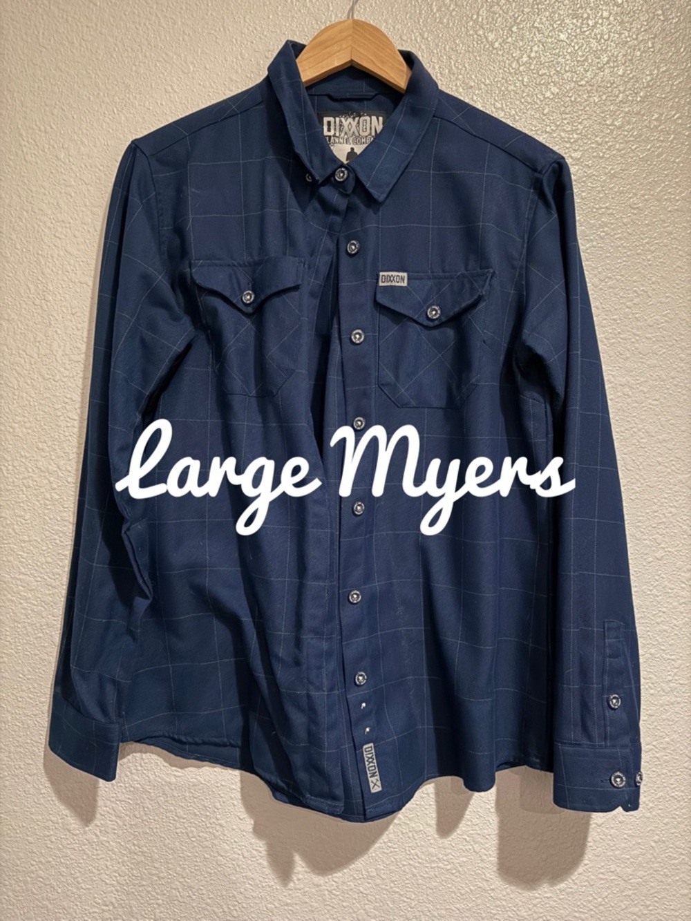DIXXON Navy Blue Windowpane Button-Down Shirt